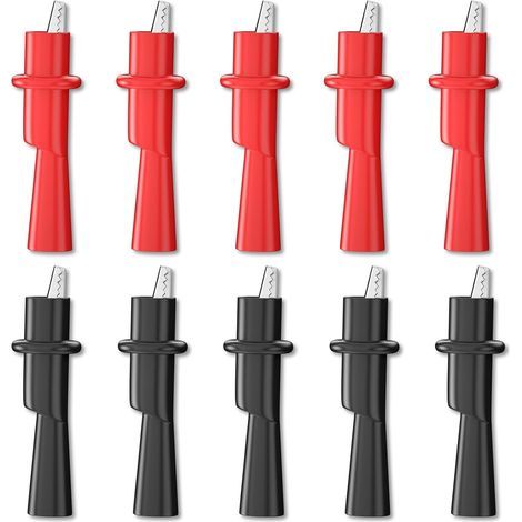 Multimeter-Krokodilklemmen-Set, 10 Stück, isolierte Krokodilklemmen für elektrische Prüfungen (1/5)