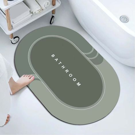Tapis De Salle De Bain En Diatomée - 40 X 60 Cm - Antidérapant Arrière Caoutchouc - Absorbant Rapide Séchage - Pour Douche Lavabo Toilette - 1 Pièce (1/5)