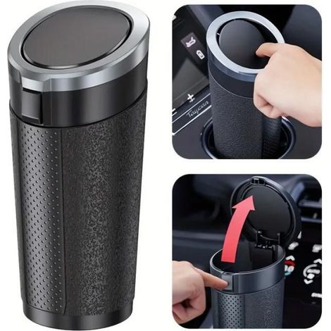 Poubelle de voiture - ABS - 2 pièces - Pour intérieur véhicule et bureau - Noir (1/5)