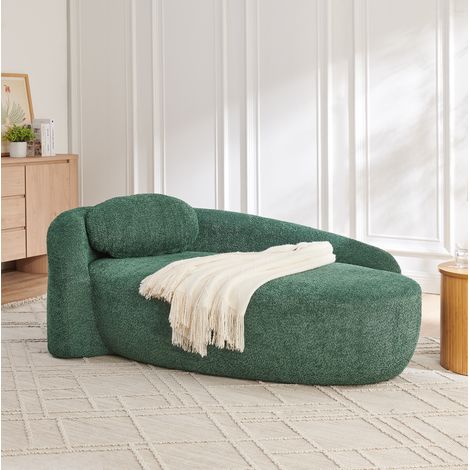 Canapé 1 place en teddyfleece vert, 170 x 96 x 62 cm, avec coussin OKMYHOME (1/5)