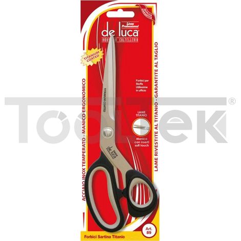 FORBICI DA SARTO SARTA MISURA 9" 23 cm TITANIO MANICO ERGONOMICO DE LUCA
