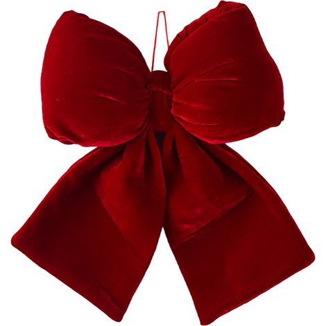 Ribbon - Bow Noël En Velours Rouge - Décoration Arbre De Noël - 33 x 29 cm - 1 Pièce (1/5)