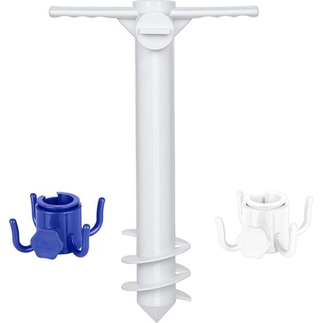 Ancrage pour parasol de plage avec 2 crochets de suspension, parasols de plage résistants au vent, support pour parasol de plage pour vents forts (1/5)