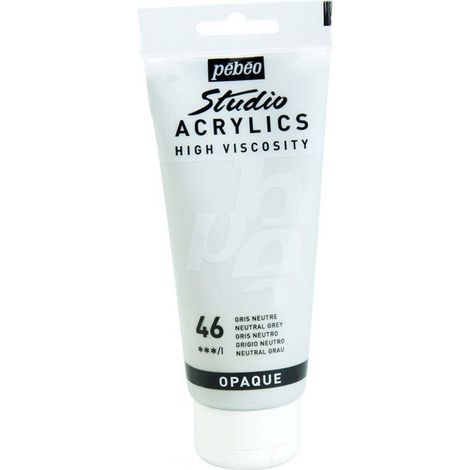 Peinture Acrylique - Pébéo - Studio - Gris neutre - 100 ml - Satiné