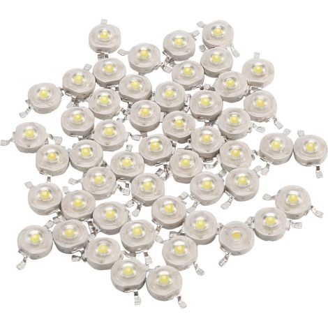 50Pcs 1W Diode LED Haute Puissance Blanc Froid 1 Puce de Lampe Watt 3V-3.4V (1/5)
