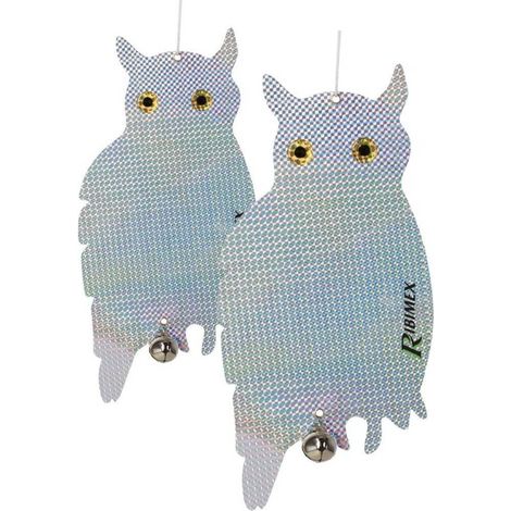 Lot de 2 Hiboux Effaroucheurs - Protection des Cultures - Effarouchement Efficace des Oiseaux - D-Work (1/2)