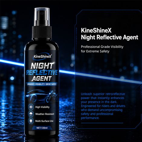 KineShineX Nachtreflektierendes Spray verbessert die Sichtbarkeit von Fahrrad- und Autohelmen im Freien und bietet Sicherheitsschutz auf verschiedenen Oberflächen. (1/5)