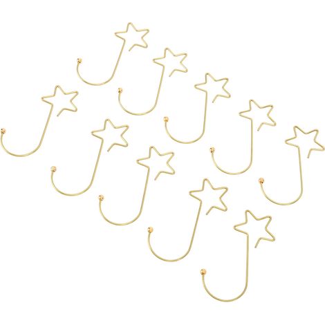 120 Stück sternförmige Weihnachtsbaumhaken aus Edelstahl, Dekorationsaufhänger für Ostern, Halloween und Partys, Gold (1/5)
