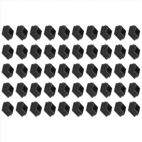 Chaise pied plastique Blanking extrémité capuchon tube insert noir 20mmx20mm lot de 50 pièces (1/5)