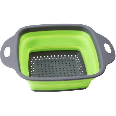 Multifunktionaler, zusammenklappbarer Gemüsekorb, zusammenklappbares Sieb, Küchenutensil (Farbe zufällig) (1/4)