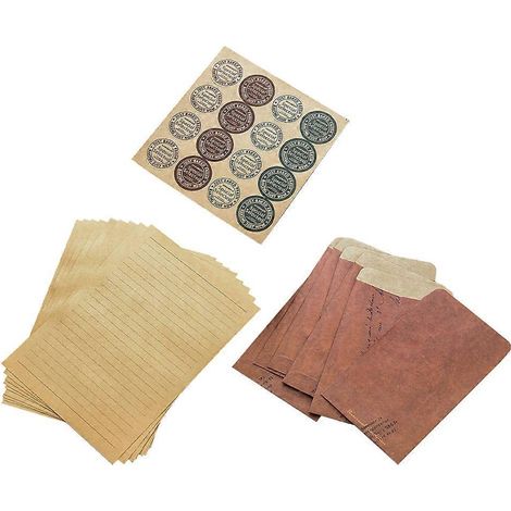 lot de papiers à lettres pour la maison, enveloppes vintage portables, papiers vintage pour la Saint-Valentin-21X14.3CM-Brown (1/3)