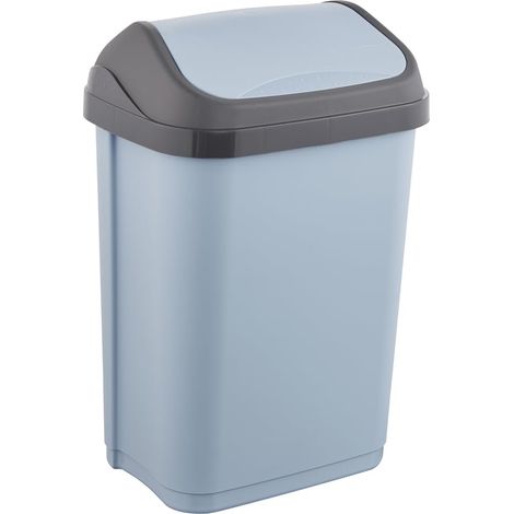 Poubelle avec couvercle basculant, 10 l, 25,5 x 19 x 38 cm, Swantje, Bleu (Nordic Blue) (1/5)