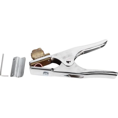 Pince de mise à la terre 300A pour soudage, avec outil et plaque de fixation, en fer chromé (1/5)