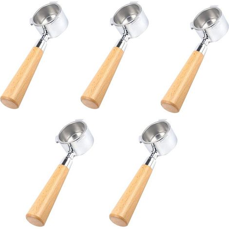 Juego de 5 filtros de café sin fondo de 51 mm, aptos para EC680/EC685, con soporte de filtro extraíble y cesta para filtro.