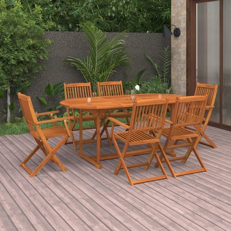 Ensemble à manger de jardin 7 pcs bois massif d'acacia vidaXL