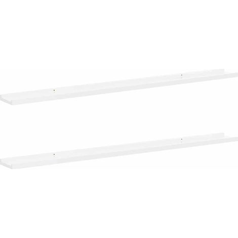 Maison Exclusive - Wandregale 2 Stk. Hochglanz-Weiß 115x9x3 cm (1/5)