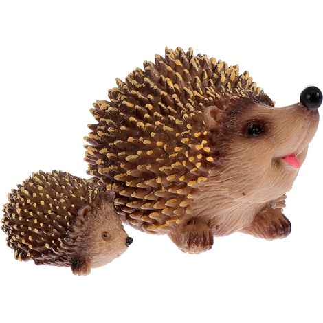 2 Stück Smaller Igel Modell aus PVC Brown Niedliche Miniatur