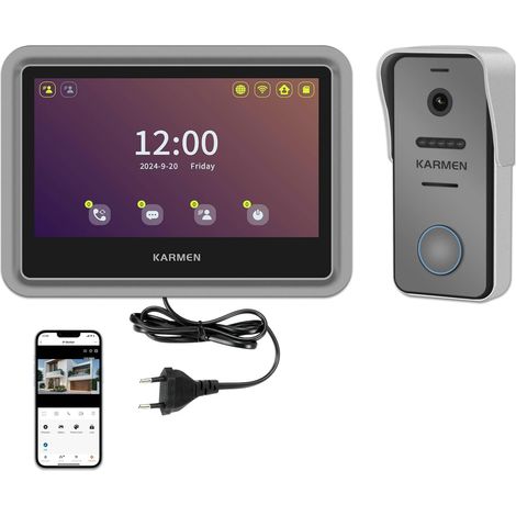 Visiophone Intelligent Tuya WiFi, écran Tactile de 7 Pouces, Sonnette en Alliage 1080P, Enregistrement de Détection de Mouvement, Prend en Charge AC 100V-240V (1/5)
