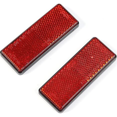 ZVD-6 x Réflecteurs Signalisation Remorque Rectangulaire Catadioptre Rouge Sécurité Arrière Réfléchissante pour Clôture Poteaux Remorque Caravane (Rouge,8.93.4cm) (1/3)