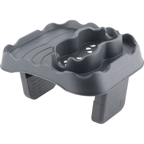 Plateau de table pour spa avec trous de drainage, antidérapant et réglable, pour piscines, spas et baignoires (gris).