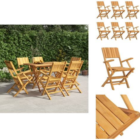 vidaXL Chaises de jardin pliantes lot de 6 55x61x90cm bois massif teck