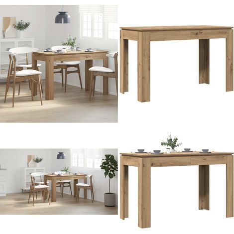 Table à manger chêne artisanal 120x60x76 cm bois d'ingénierie - Bois d'ingénierie - Table de cuisine (1/5)