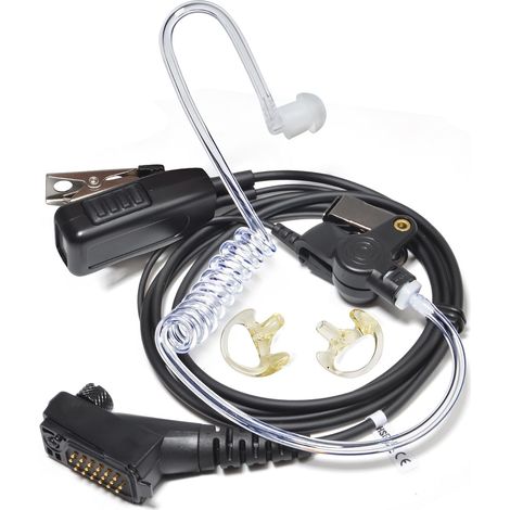 1 Casque radio, écouteur à tube acoustique, microphone PTT, embouts silicone, compatible Airbus TPH900 TETRAPOL, sécurité