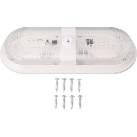 Jeffergarden Plafonnier LED à Double dôme, 560lm, pour camping-car, avec interrupteur, pour remorque, camping-car, 10 à 24V (1/5)
