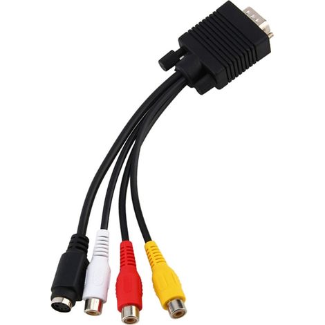 Adaptador VGA SVGA a S-Video 3 RCA AV TV, cable convertidor para PC/portátil