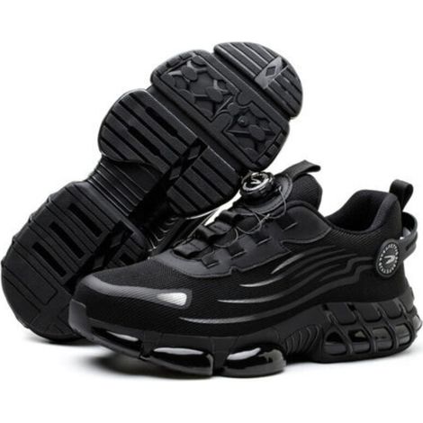 Chaussures de sécurité légères et respirantes – Embout de sécurité en acier – Résistantes aux chocs et aux perforations, pointure 41 – Semelle à coussin d'air résistante à la compression (1/4)