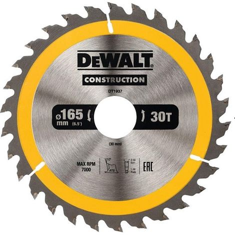 Lama per sega Dewalt 165x30mmx30z