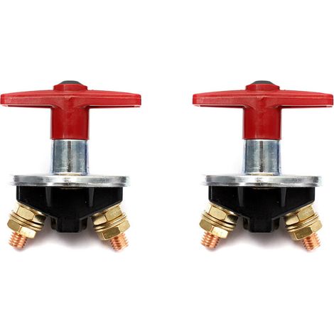 CSPARKV 2 pack Isolateur de Batterie à Clé Fixe de 200 Amp Interrupteur D'Arrêt Coupé Interrupteur électrique 12V / 24V Commutateur électrique Robuste (1/4)