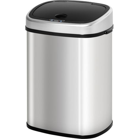 Automatischer Infrarot-Sensor-Mülleimer 58 L aus Edelstahl, Silber, HOMVRA (1/5)