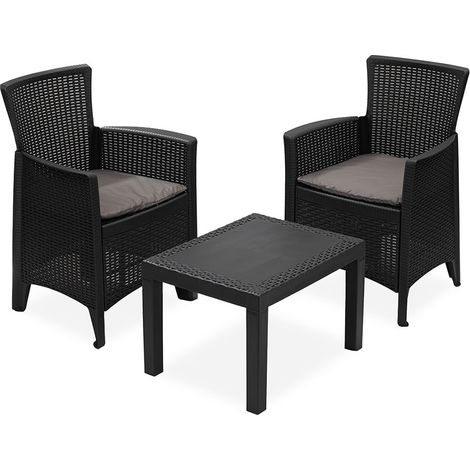 Salon Jardin Forest Anthracite Design Moderne, Compact Et Résistant - Ipae Progarden