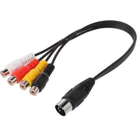 Câble Audio DIN Mâle 5 Broches vers 4 RCA Femelle, 30 cm, Cordons de Connexion (1/5)