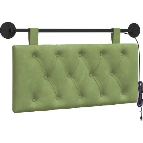 Testiera Testata del letto sospesa Con luce LED Verde chiaro Velluto (1/5)