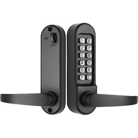 Waterproof Mechanical Push Button Simple Latch Lock with Password, No Power Supply Required (Black)