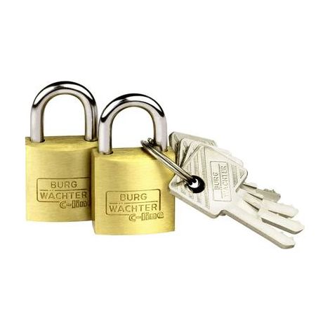 Cadenas avec serrure à clé Burg Wächter 2er Set Duo 222 20 SB laiton 2 pc(s)
