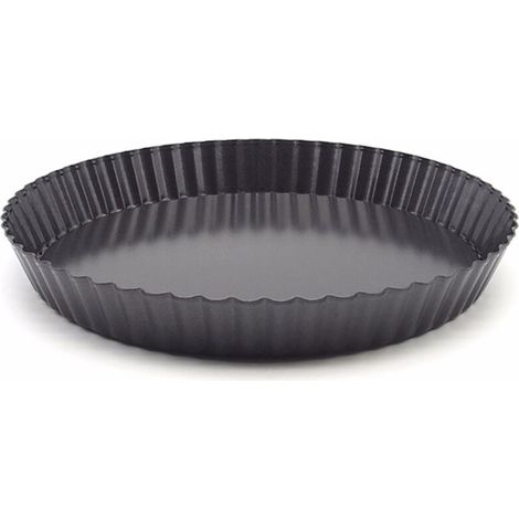 Moule à tarte , rond , 9 pouces (Φ22,5 cm) , fond mobile , ondulé , moule à tarte , moule à pizza antiadhésif , avec dentelle , moule de cuisson (1/4)