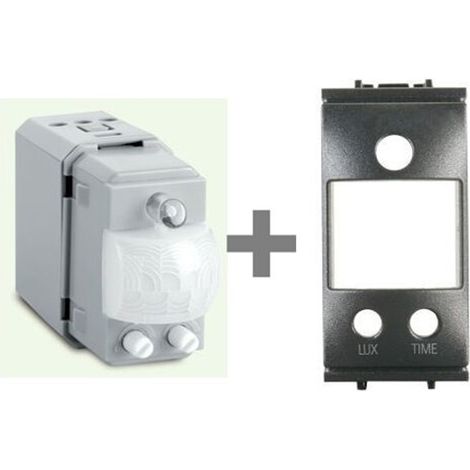 Perry sensore movimento luce con crepuscolare 230V compatibile Vimar Idea grigio scuro