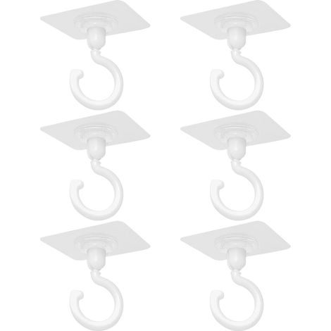 6er Set drehbare Klebehaken für Decke und Wand - vielseitig einsetzbar für Küche und Bad