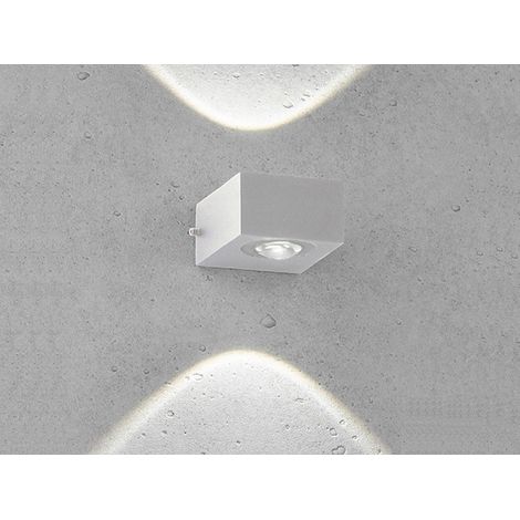 LED Außenwandleuchte HELSINKI Silber Up and Down, Breite 8cm (1/5)