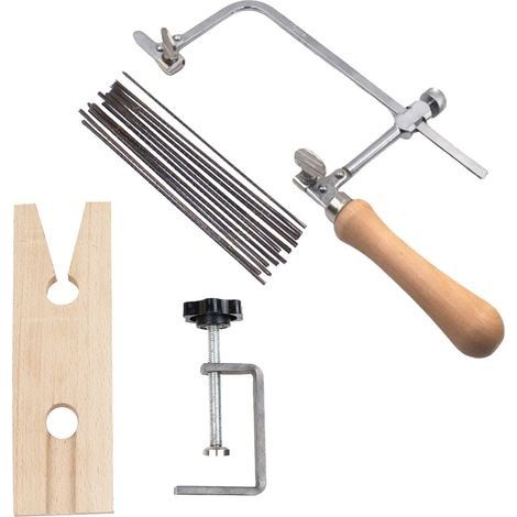 Un cadre de scie réglable pour bijoutiers, équipé de 144 lames de scie, un accessoire de fabrication de bijoux adapté aux travaux manuels. (1/5)