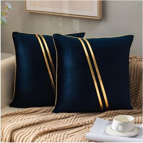 Cuscini decorativi cuscini decorativi moderni e neutro, cuscino, divano, cuscino con cerniera invisibile per divano, camera da letto, soggiorno, decorazione, blu (1/5)