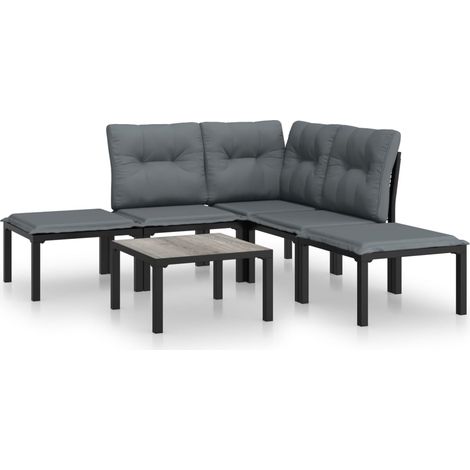 Maison Exclusive - Juego de muebles de jardín 6 pzas ratán sintét