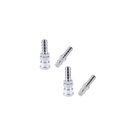 Raccord pneumatique rapide pour compresseur – 4 pièces mâles et femelles – Fer nickelé antirouille – Diamètre buse 8,5 mm (1/5)