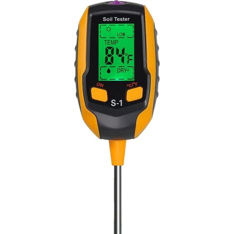 Testeur de pH du sol, testeur d'humidité du sol 4 en 1, humidimètre numérique pour plantes avec mesure du pH, de la température et de la lumière, humidimètre du sol-AquaForge (1/5)