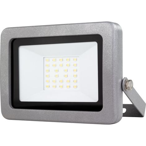 Spot LED pour l'extérieur - IP65, luminaire LED 20 W, 1700 lumens, 6500 K – Éclairage extérieur - idéal pour les entrées de cour, les garages et les entrées de maison, argent (1/5)