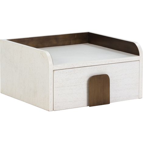 Mesita De Noche 46X41X24 Madera Blanco/Metal Dorado (1/4)