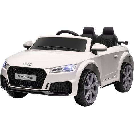 Kinder Elektroauto Audi TT RS Roadster Weiß 3 km/h mit Fernbedienung LED USB (1/4)